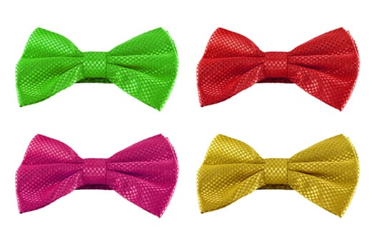 close up set of bow tie isolated on white background