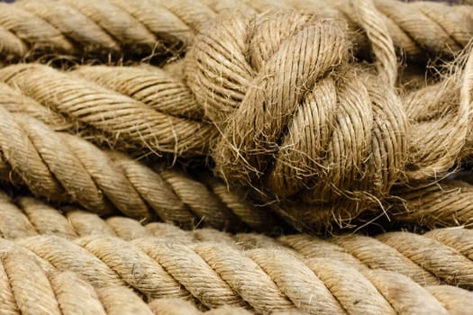 close up a ship rope and knot