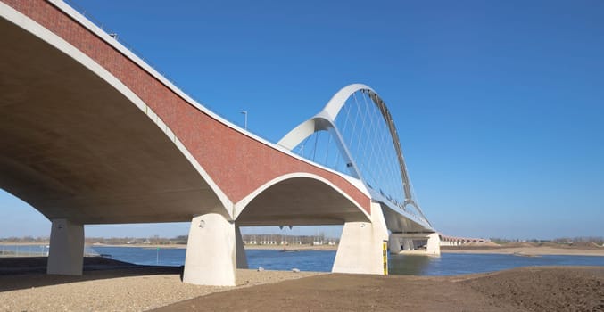 newly build arch bridge in Nijmegen, Netherlands. It connects the city with the newer residential areas on the north side of the Waal river