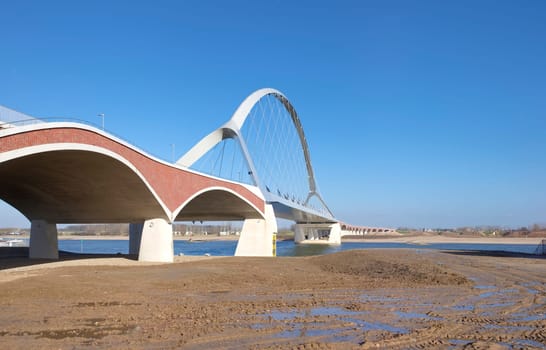 newly build arch bridge in Nijmegen, Netherlands. It connects the city with the newer residential areas on the north side of the Waal river