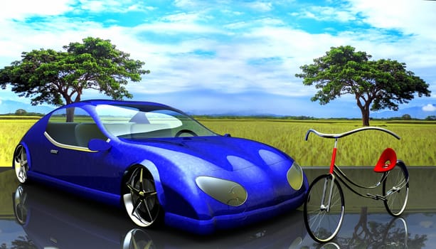 Non-branded generic concept car for adv or others purpose use