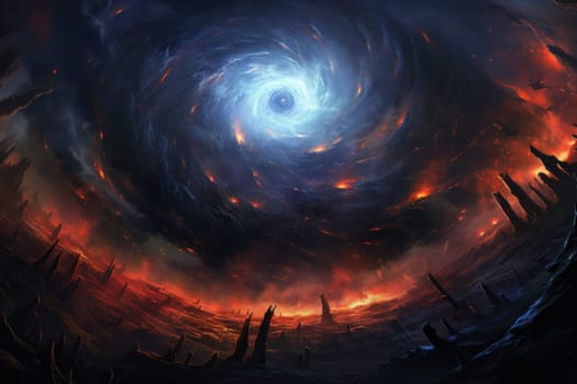 In the realm of fantasy, whirling vortex elementals manifest, harnessing their elemental prowess to conjure powerful storms.