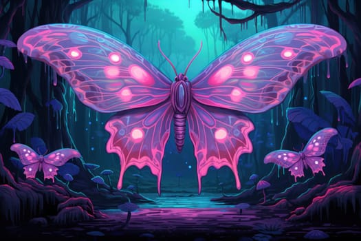 A captivating portrayal of celestial moth guardians, their ethereal presence warding off malevolent spirits with a soft, lunar glow.