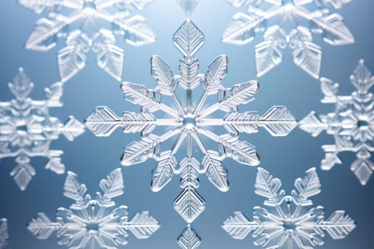 An artistic masterpiece showcasing the exquisite details and singular beauty of individual snowflakes, captured through the lens of macro photography, unraveling their complex, one-of-a-kind designs.
