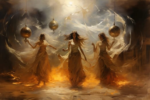 Immerse yourself in the realm of fantasy and behold the awe-inspiring sight of whirling sandstorm djinns.