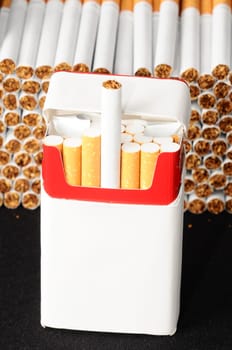 Close-up of Tobacco Cigarettes Background or texture