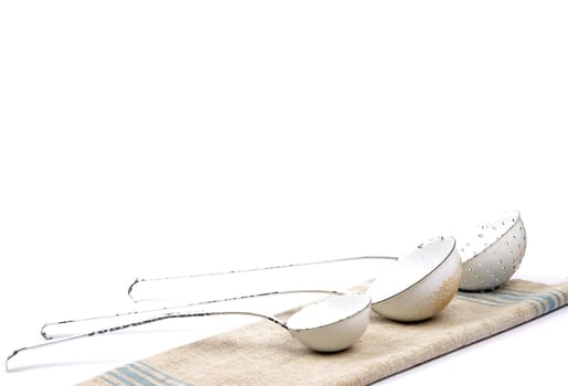 Linen cloth and scoop