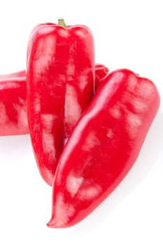 fresh healthy red pepper aromatic vegetables insulated against white background