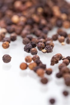 colorful dried peppercorns spice pepper close-up grains