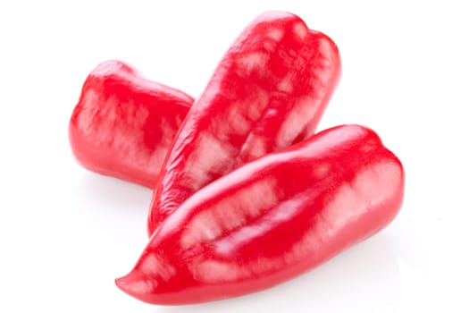 fresh healthy red pepper aromatic vegetables insulated against white background