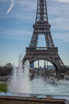 eiffeltower in paris landmark in front of blue sky in spring architecture view
