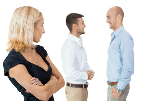 successful young team workers expert group business business men isolated
