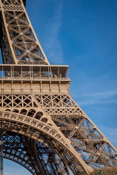 eiffeltower in paris landmark in front of blue sky in spring architecture view