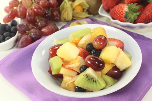 a white bowl with fresh fruit