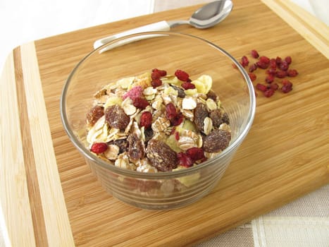 Dried barberry in the muesli