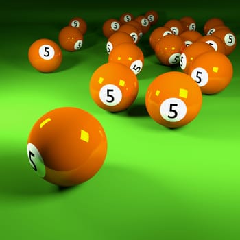 Orange billiard balls number five