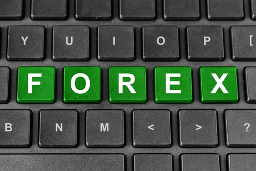 forex or foreign exchange word on keyboard, business concept