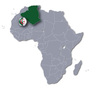 Map of Africa with Algeria