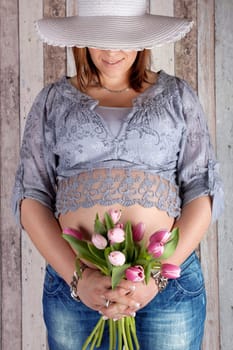 pregnant with tulips