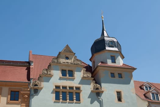 Small tower and wide gable on a house in Gotha