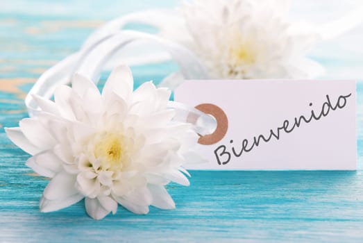 Banner with the Spanish Word Bienvenido which means Welcome