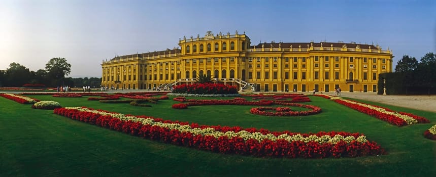 Palace Schonbrunn with gardens in  Vienna, Austria