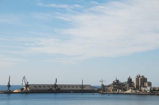 Industrial Quarry Sand Dig on the Ocean