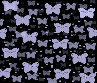 design, pattern of many small single-color butterflies
