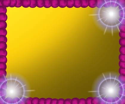monochrome background with a frame made of plastic balls