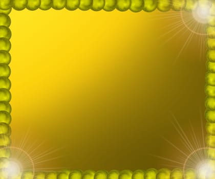 monochrome background with a frame made of plastic balls
