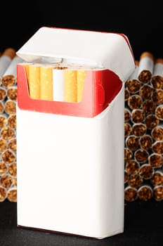 Close-up of Tobacco Cigarettes Background or texture