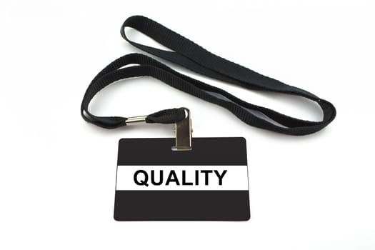 quality badge with strip isolated on white background