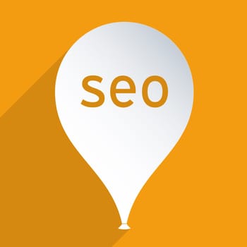 Flying balloon. SEO, Search Engine Optimization concept.