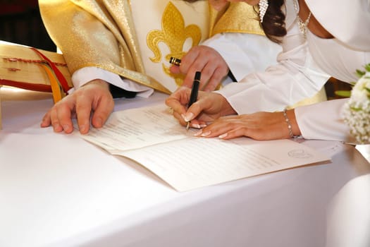 Wedding day, Signing the marriage certificate
