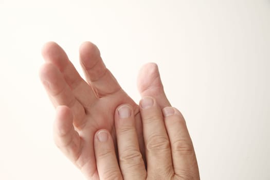 closeup of a 70-year old man's hands