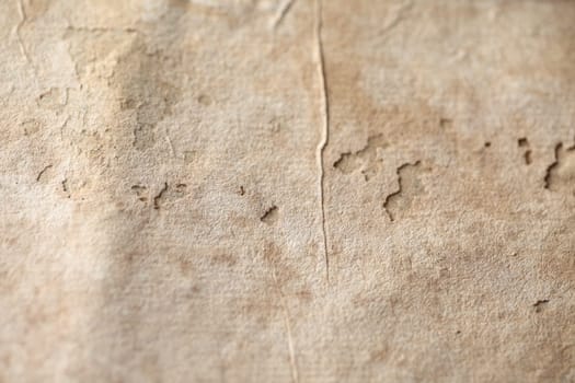 close up view of a damaged page