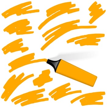 Highlighter orange with markers