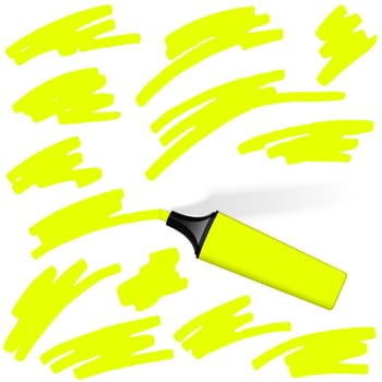Highlighter yellow with markers