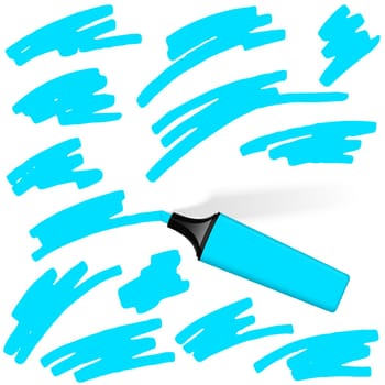 Highlighter blue with markers