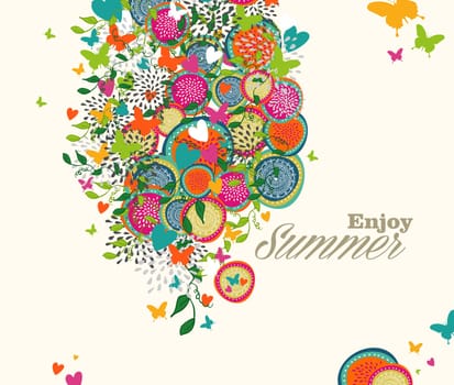 Abstract colorful background with flowers. EPS10 vector file organized in layers for easy editing.