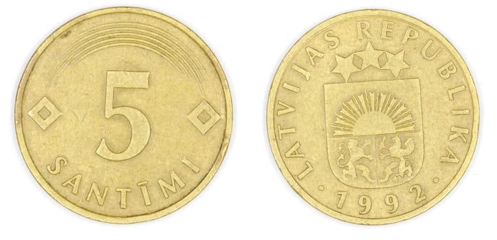 coins isolated on a white