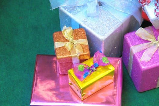 Some Christmas Gifts Presents with Typical Paper