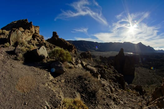 Desert Landscape in Volcan Teide National Park, Tenerife, Canary Island, Spain