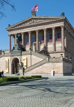 Old National Gallery in Berlin photographed sideways