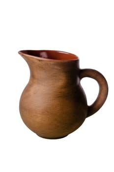 Clay jug, it is isolated on white