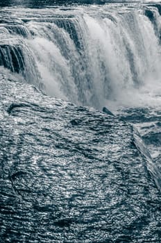 Waterfall close-up, toning