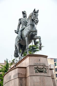 Central square of the city of Logroño with the equestrian figure of General espartero