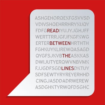 Reading between the lines – concept. Abstract background design.
