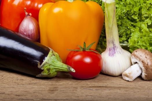 Healthy food with lots of vegetables