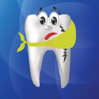 colorful illustration with tooth hurts for your design